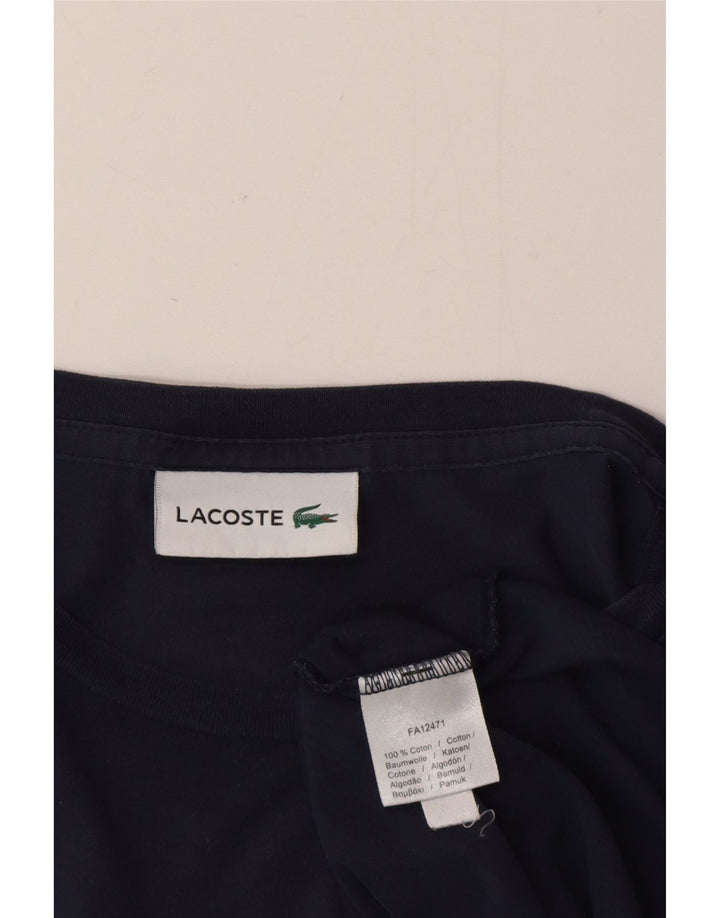 Lacoste Mens T-Shirt Top Large Navy Blue Cotton