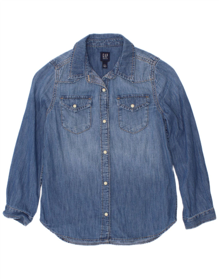 Gap Girls Denim Shirt 6-7 Years Small Blue Cotton