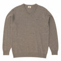 LACOSTE Mens V-Neck Jumper Sweater Size 5 Large Grey Wool