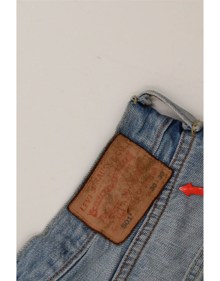 Levi's Mens 501 Straight Jeans W30 L30 Blue Cotton