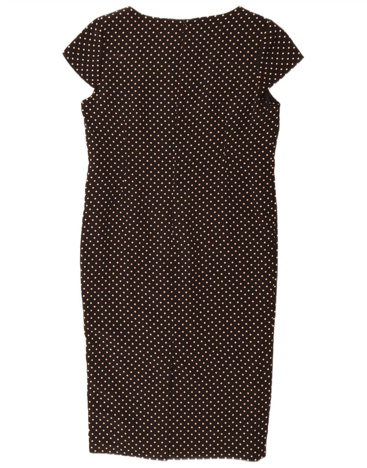 Minuet Womens Sheath Dress UK 16 Large Black Polka Dot Polyester