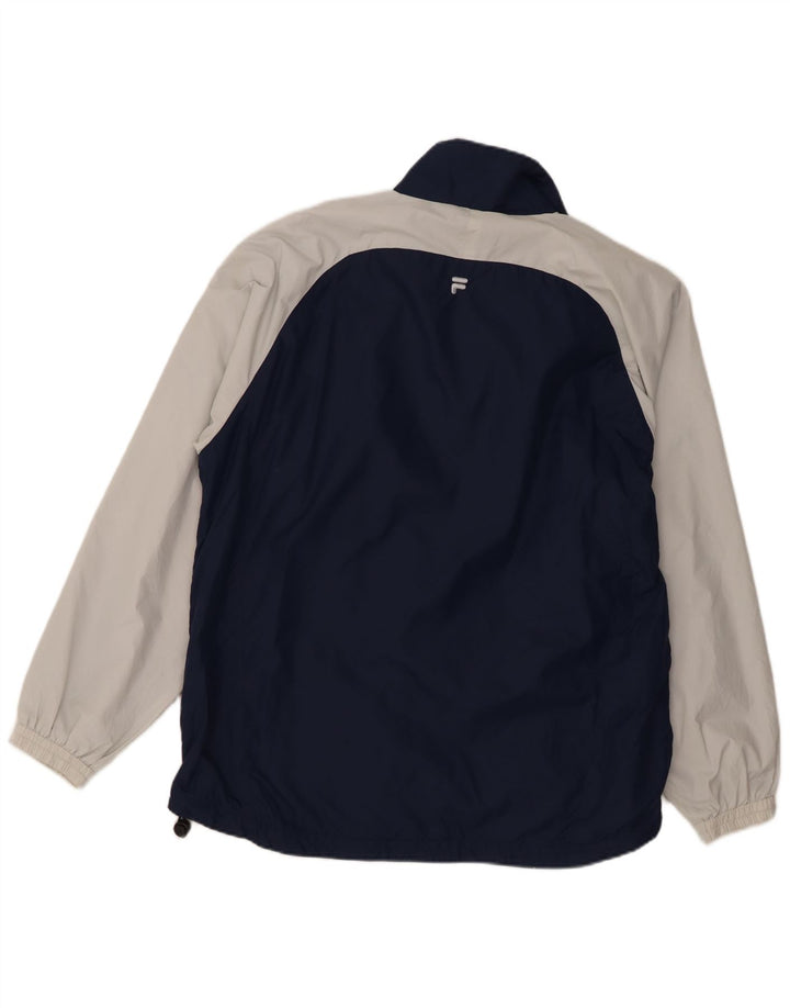 Fila Mens Graphic Tracksuit Top Jacket Medium Navy Blue Colourblock Nylon