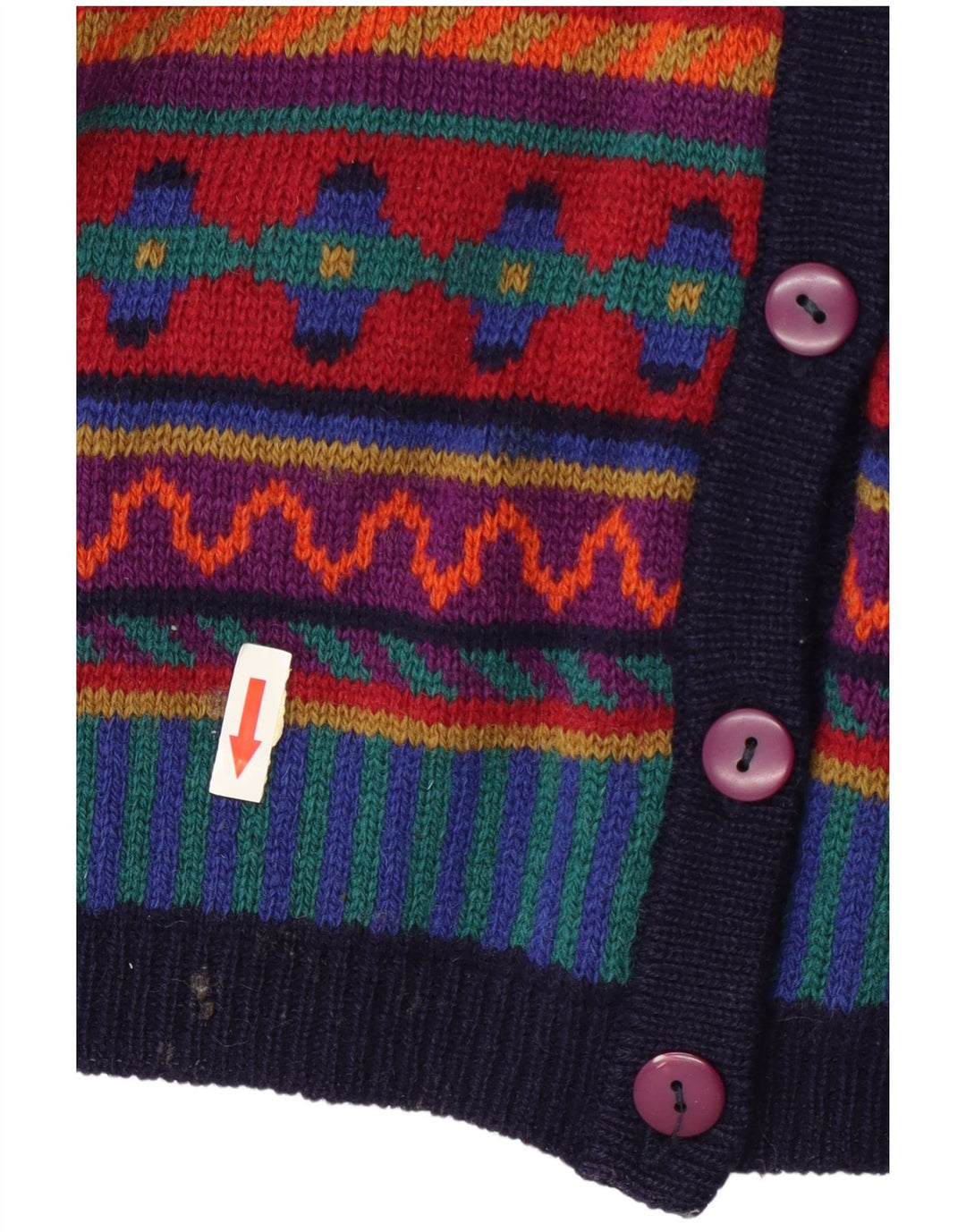 Tulchan Womens Cardigan Sweater UK 14 Medium Multicoloured Geometric Wool