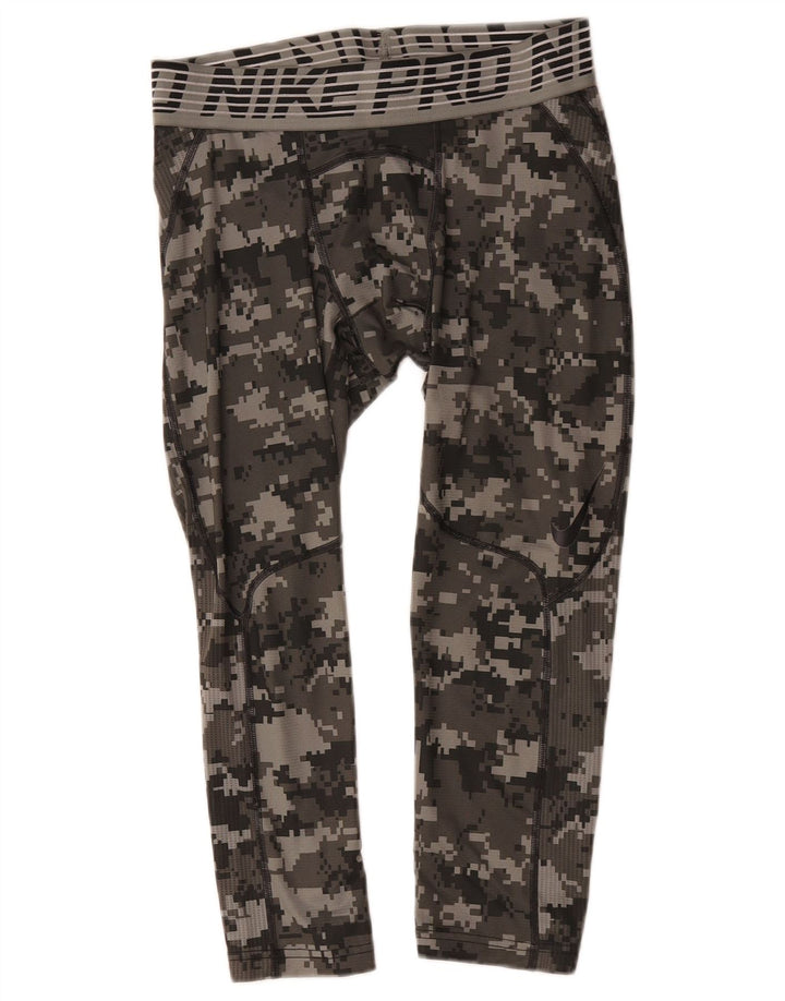 Nike Mens Graphic Capri Leggings Medium Grey Camouflage Polyester
