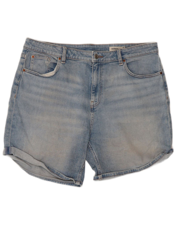 Marks & Spencer Womens Boyfriend Denim Shorts UK 16 Large W38 Blue