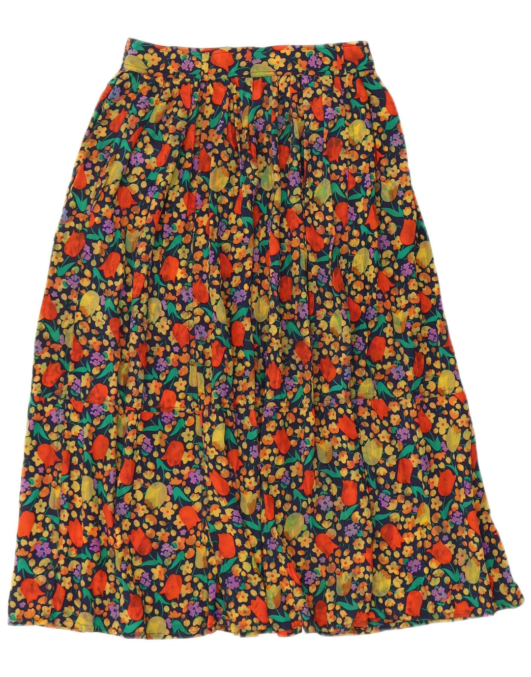 Vintage Womens High Waist A-Line Skirt IT 44 Medium W25 Multicoloured