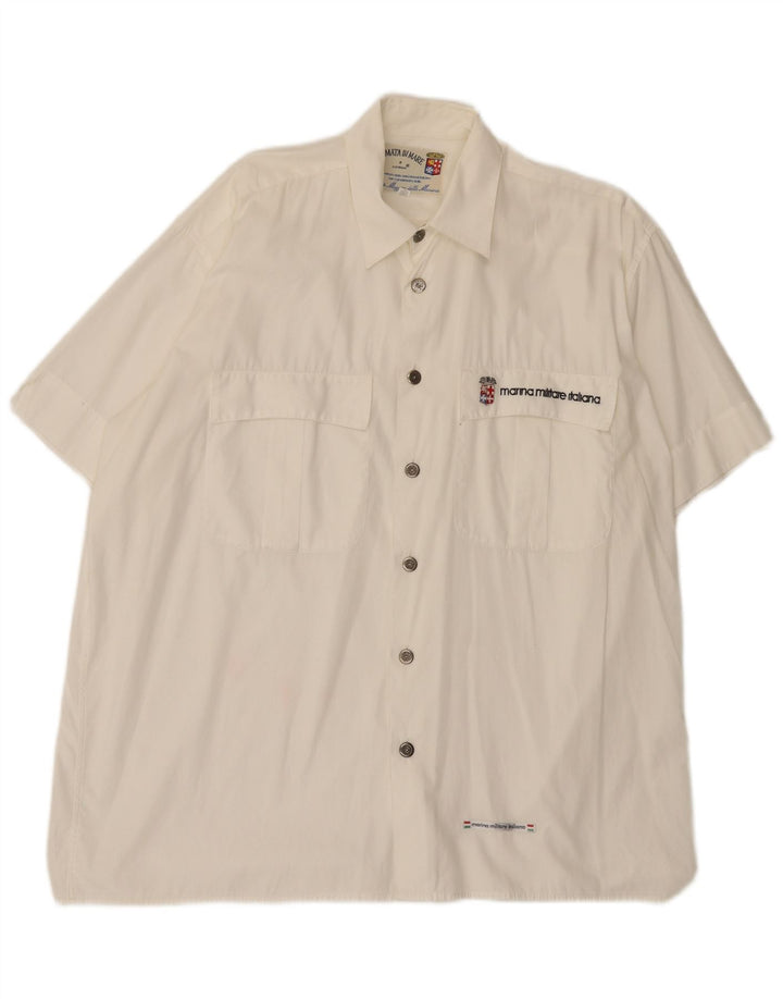 Armata Di Mare Mens Graphic Short Sleeve Shirt IT 52 Large White