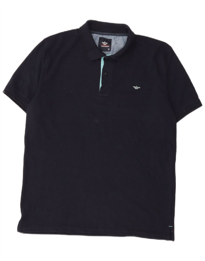 Dockers Mens Polo Shirt Large Navy Blue