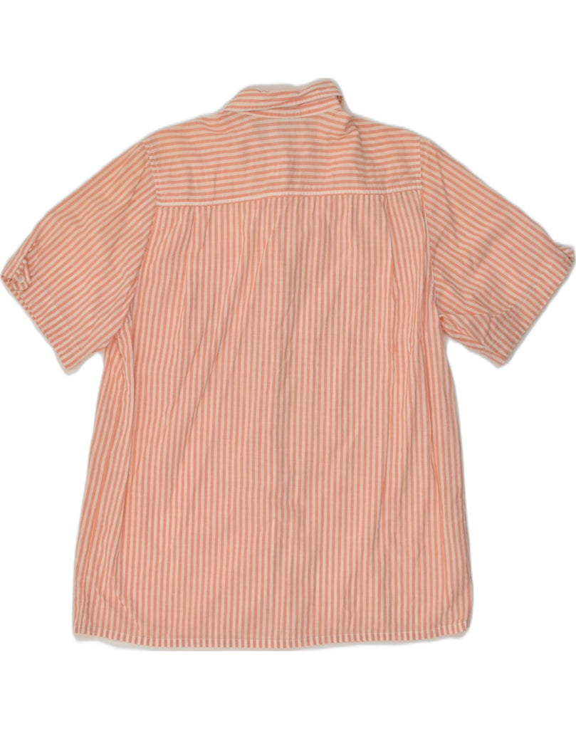 VINTAGE Womens Short Sleeve Shirt IT 42 Medium Pink Pinstripe Cotton | Vintage Vintage | Thrift | Second-Hand Vintage | Used Clothing | Messina Hembry 