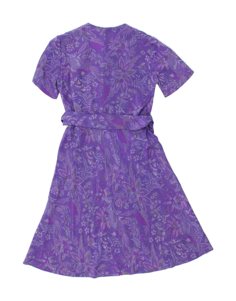 VINTAGE Womens A-Line Dress UK 12 Medium Purple Paisley Vintage Vintage and Second-Hand Vintage from Messina Hembry 