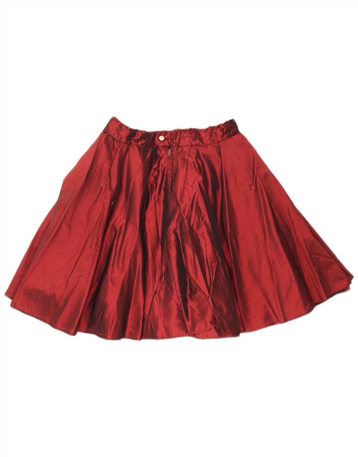 Vintage Womens Flared Skirt W26 Small  Burgundy