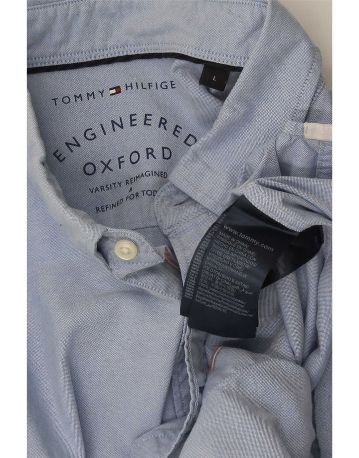Tommy Hilfiger Mens Shirt Large Blue Cotton