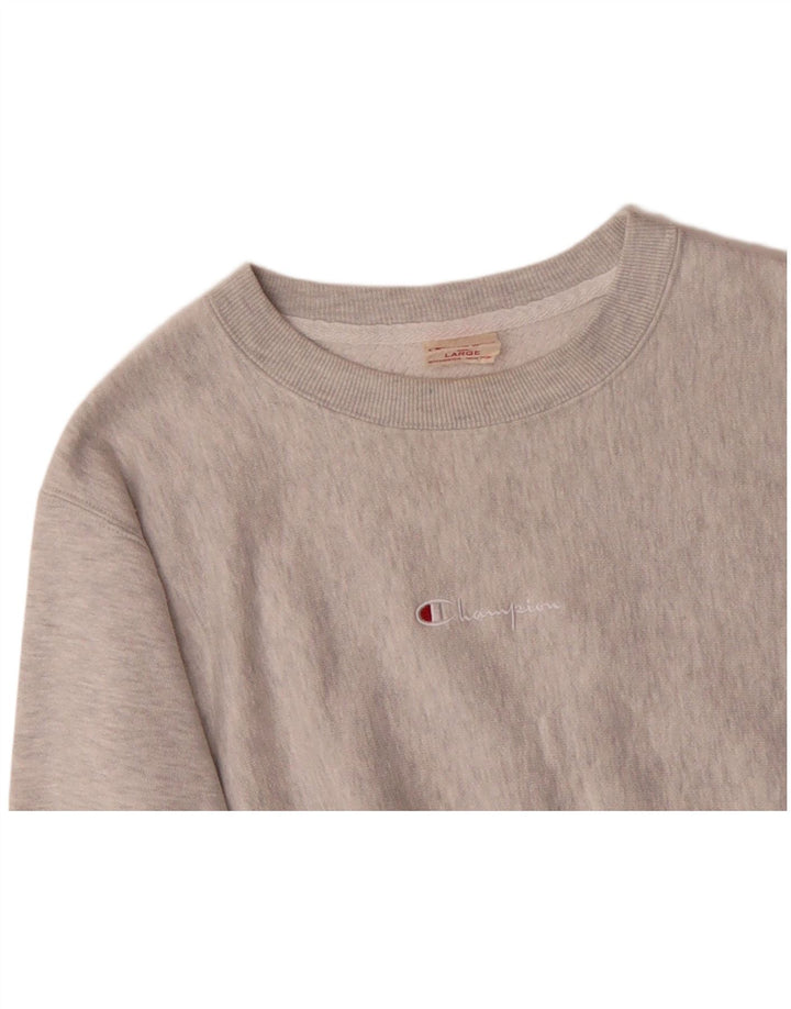 CHAMPION Mens Sweatshirt Jumper Large Grey Flecked Cotton