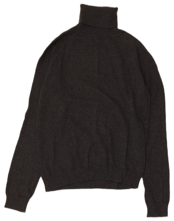 ZARA Womens Roll Neck Jumper Sweater UK 18 XL Grey Cotton