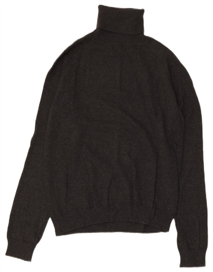 ZARA Womens Roll Neck Jumper Sweater UK 18 XL Grey Cotton