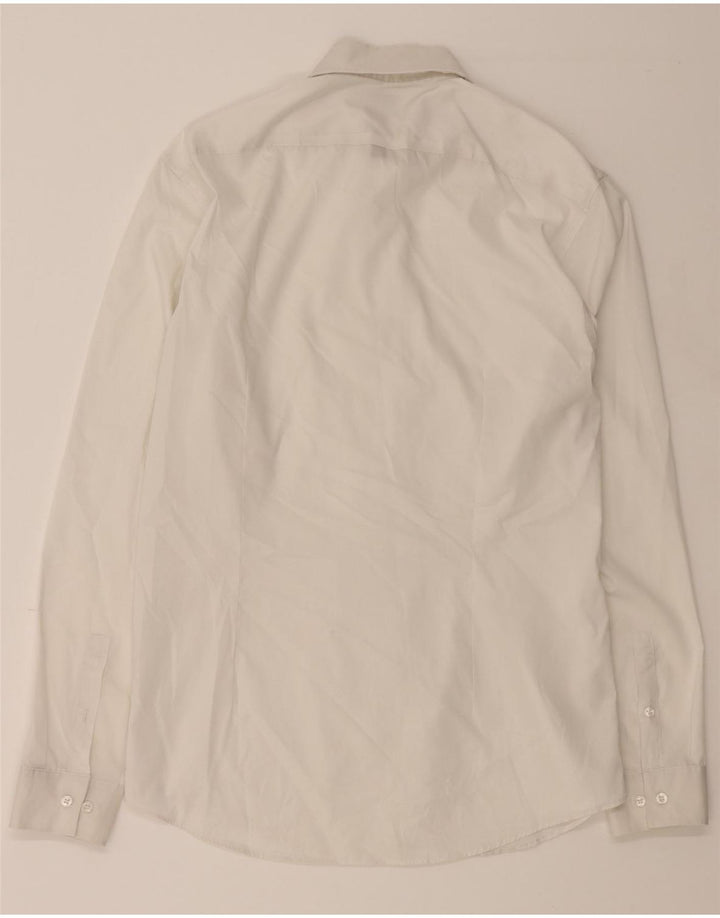 CALVIN KLEIN Mens Slim Fit Shirt Size 39 15 Medium White Cotton Vintage Calvin Klein and Second-Hand Calvin Klein from Messina Hembry 