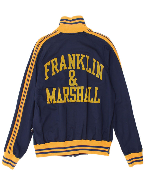 Franklin & Marshall Mens Tracksuit Top Jacket Small Navy Blue Colourblock