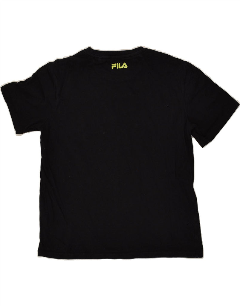 FILA Mens Graphic T-Shirt Top Small Black | Vintage Fila | Thrift | Second-Hand Fila | Used Clothing | Messina Hembry 