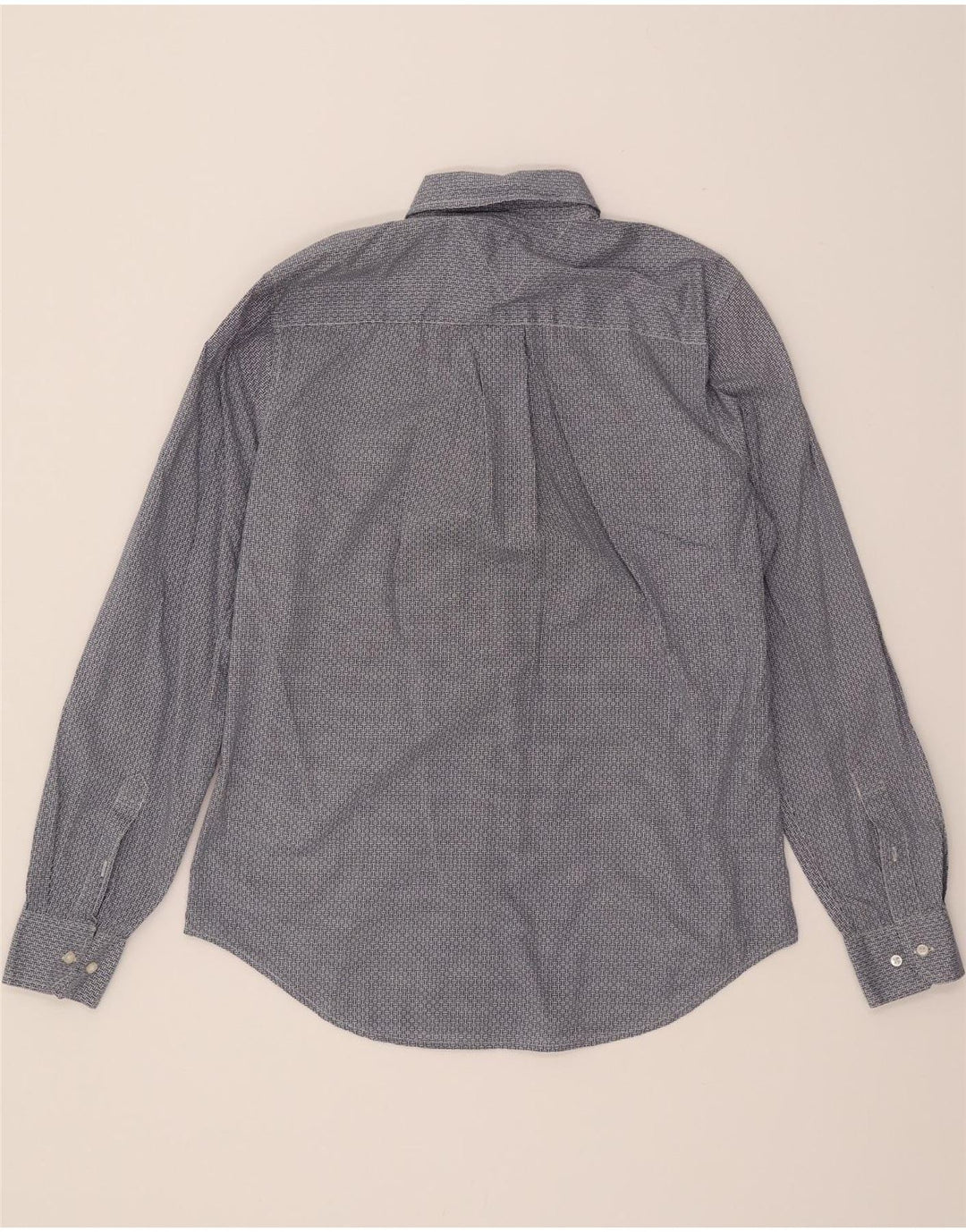 TOMMY HILFIGER Mens Graphic Custom Fit Shirt Small Blue Geometric Cotton Vintage Tommy Hilfiger and Second-Hand Tommy Hilfiger from Messina Hembry 