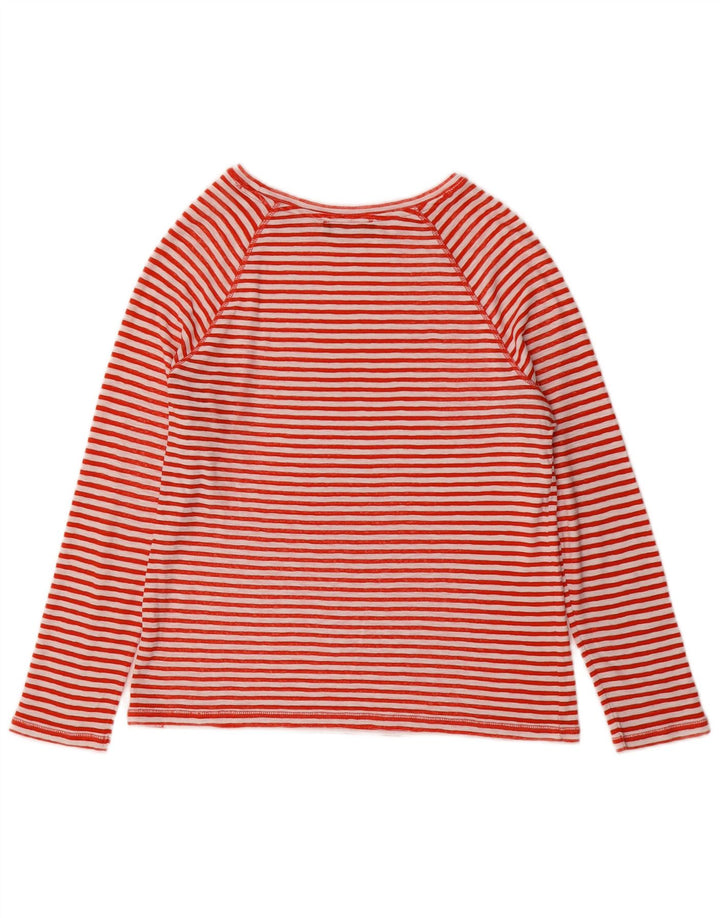 Marks & Spencer Womens Top Long Sleeve UK 10 Small Red Striped