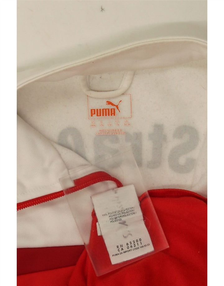 Puma Boys Graphic Tracksuit Top Jacket 15-16 Years Red Colourblock