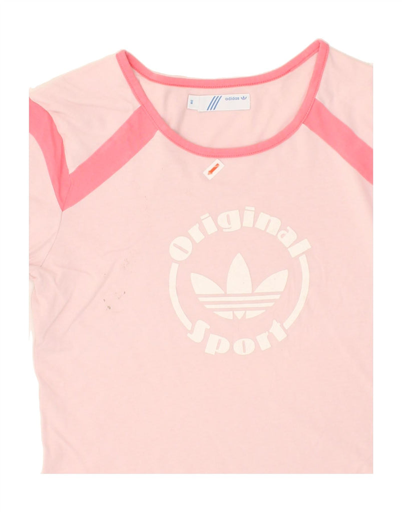 ADIDAS Womens Graphic Top Long Sleeve EU 38 Medium Pink | Vintage Adidas | Thrift | Second-Hand Adidas | Used Clothing | Messina Hembry 