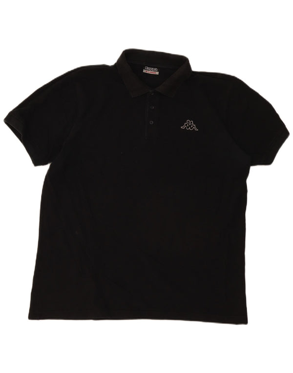 Kappa Mens Polo Shirt XL Black Cotton