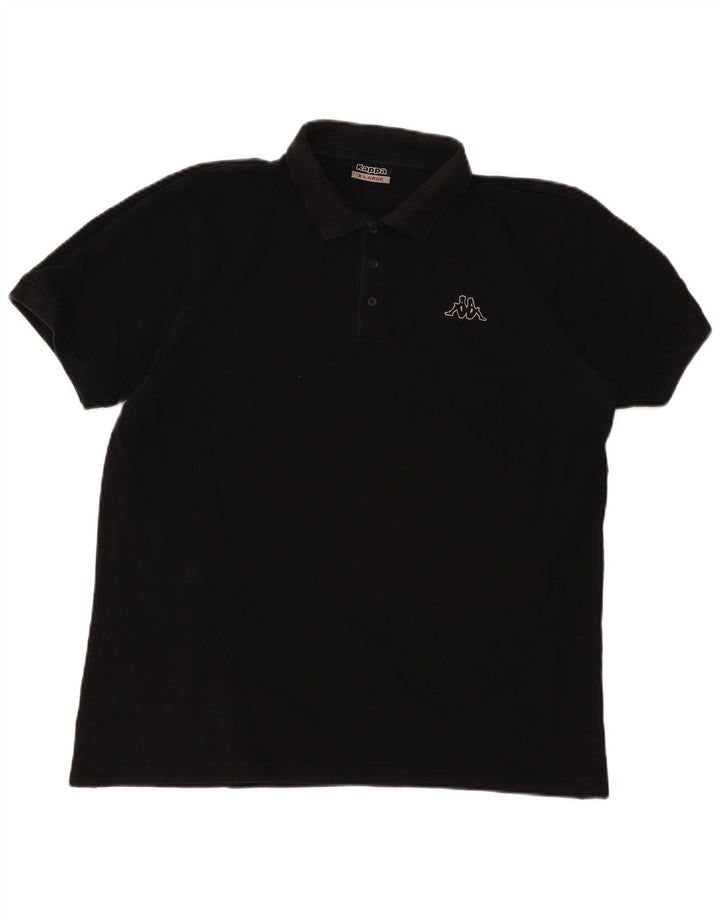 Kappa Mens Polo Shirt XL Black Cotton