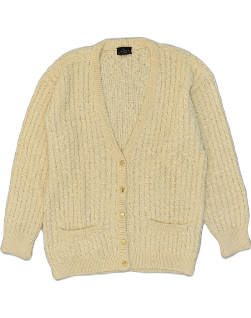 VINTAGE Womens Cardigan Sweater IT 50 XL Beige Wool | Vintage Vintage | Thrift | Second-Hand Vintage | Used Clothing | Messina Hembry 