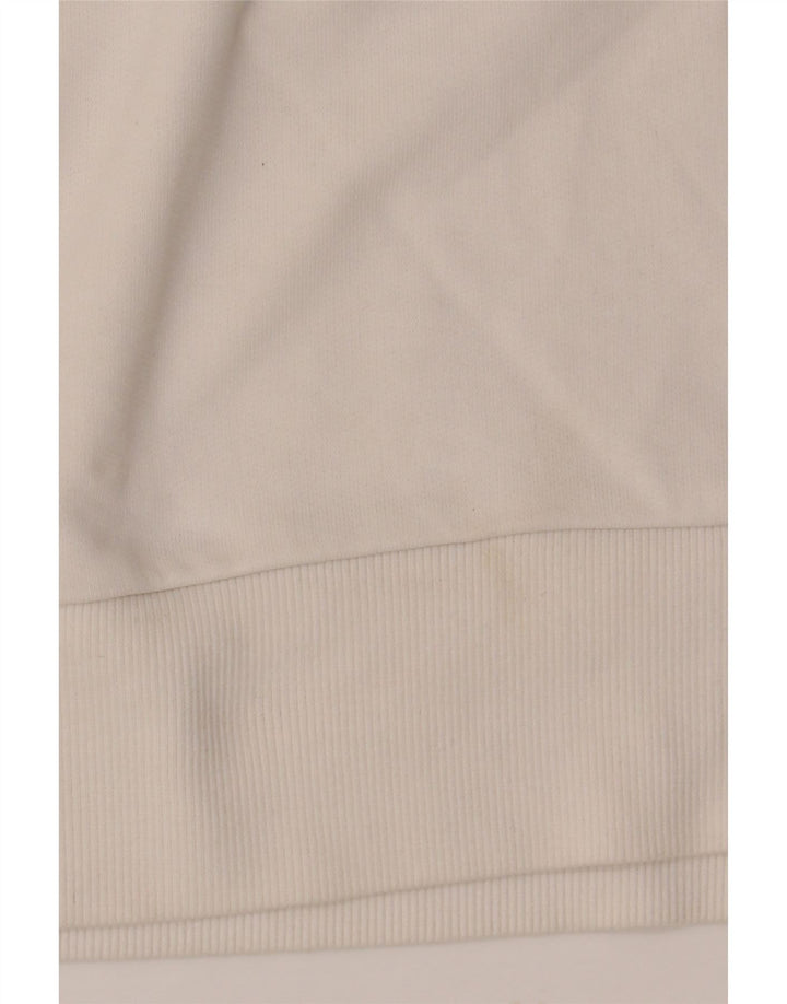 PUMA Womens Crop Oversized Sweatshirt Jumper UK 14 Medium White Cotton