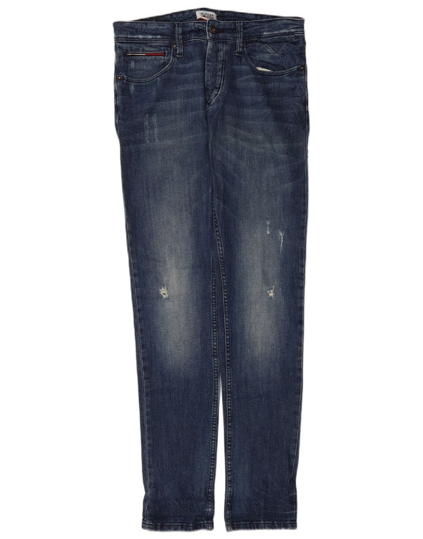 Tommy Hilfiger Mens Denizen Distressed Slim Fit Tapered Jeans W30 L34 Blue