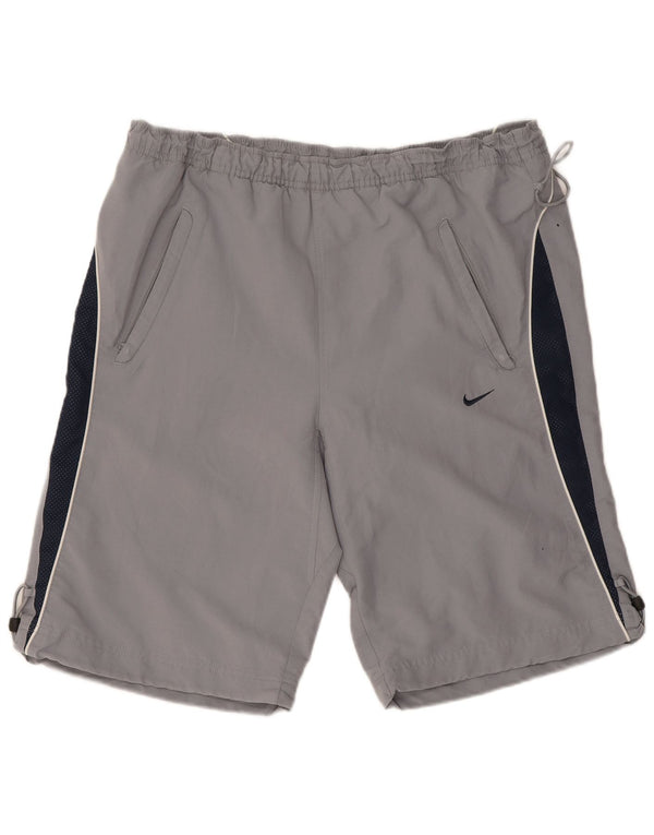 Nike Mens Sport Shorts UK 31/33 Medium Grey Colourblock Polyester