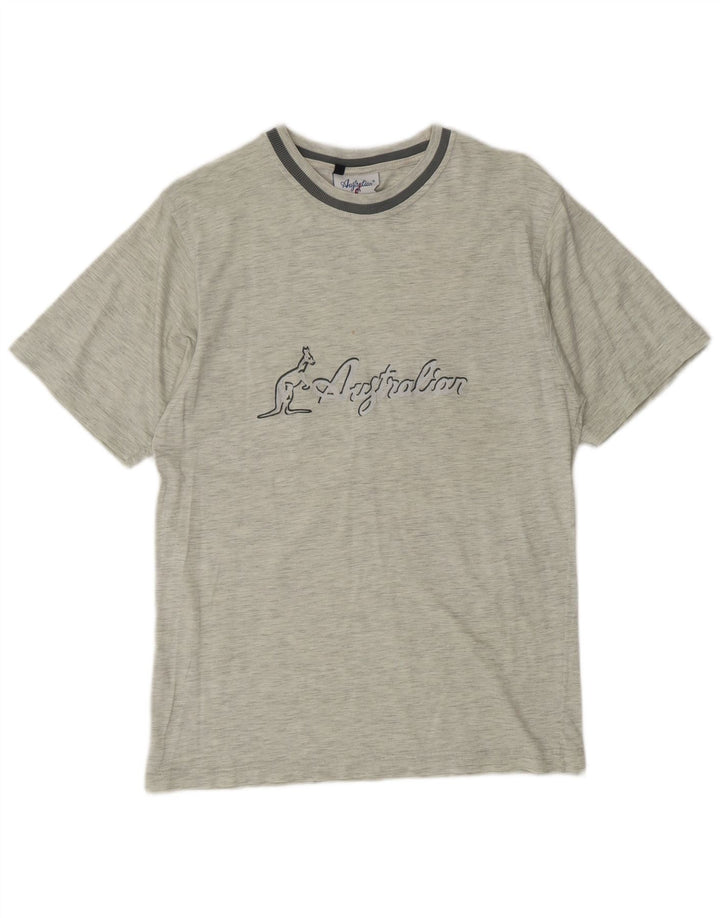 AUSTRALIAN L'ALPINA Mens Graphic T-Shirt Top IT 46 Small Grey Flecked