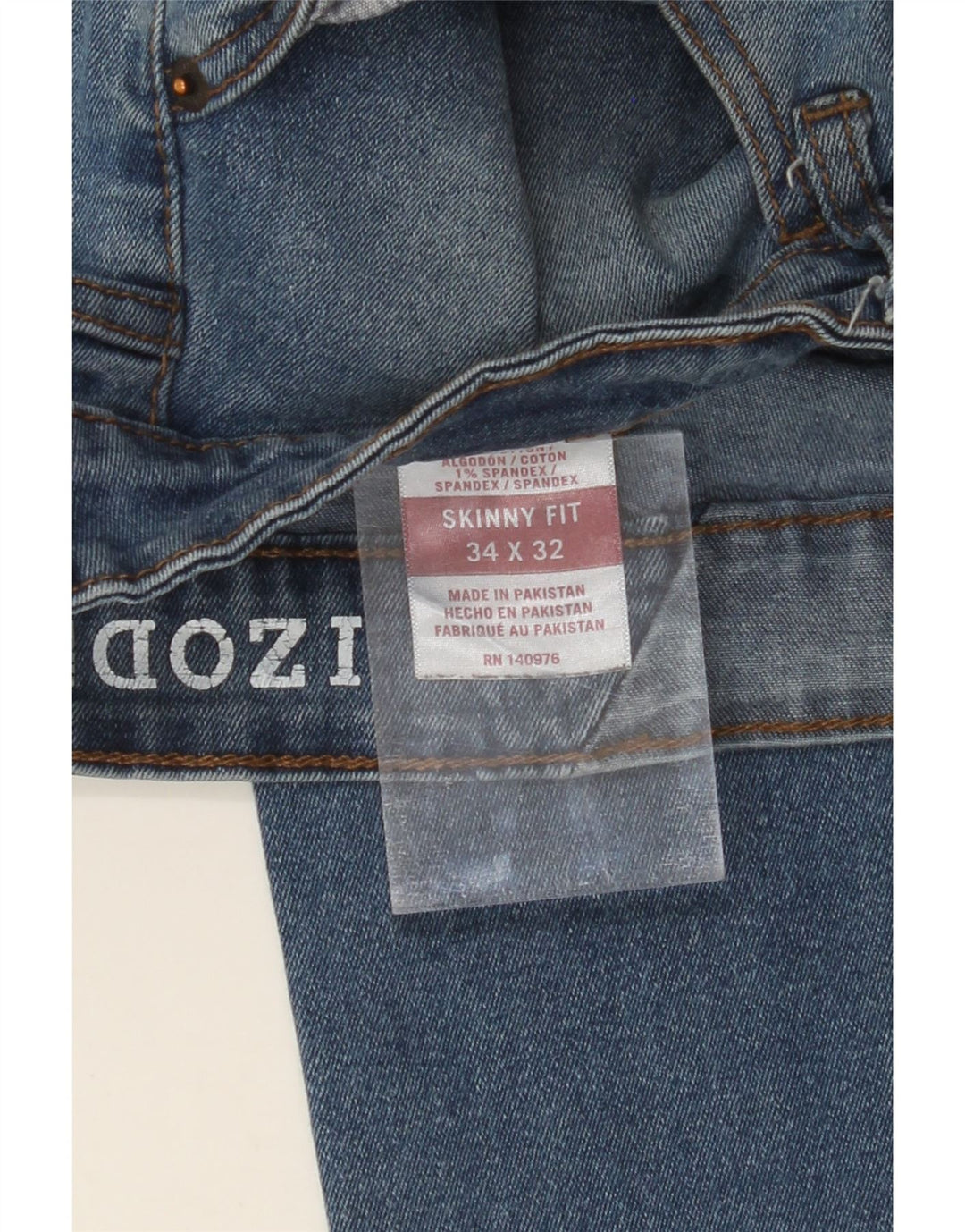 IZOD Mens Skinny Jeans W34 L32 Blue Cotton Vintage Izod and Second-Hand Izod from Messina Hembry 