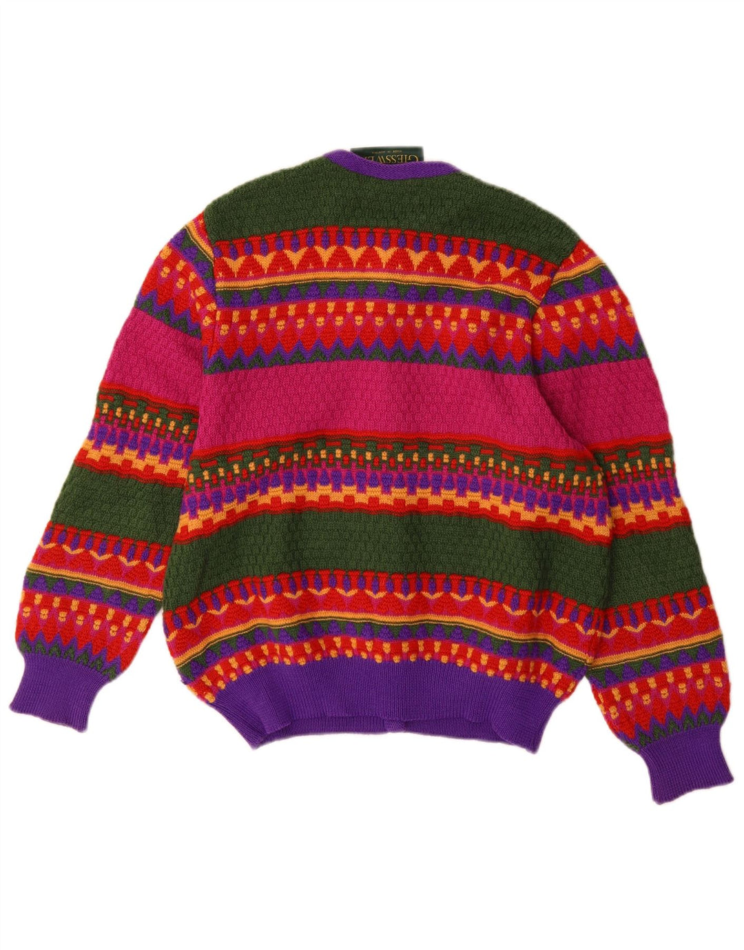Giesswein Womens Cardigan Sweater UK 14 Large Multicoloured Geometric