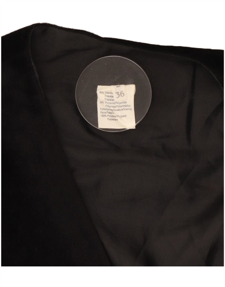 VINTAGE Womens Open Bolero Jacket IT 36 XS Black Triacetate