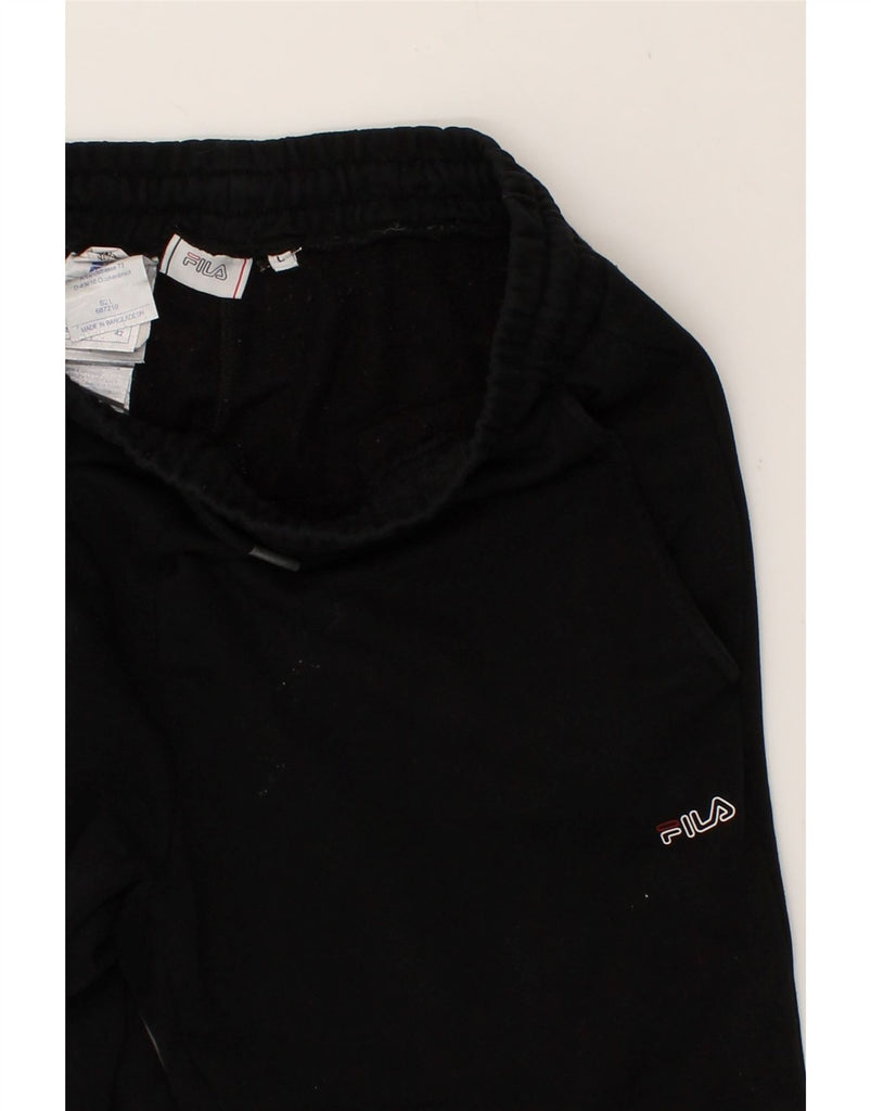 FILA Womens Tracksuit Trousers Joggers UK 14 Large Black Cotton | Vintage Fila | Thrift | Second-Hand Fila | Used Clothing | Messina Hembry 