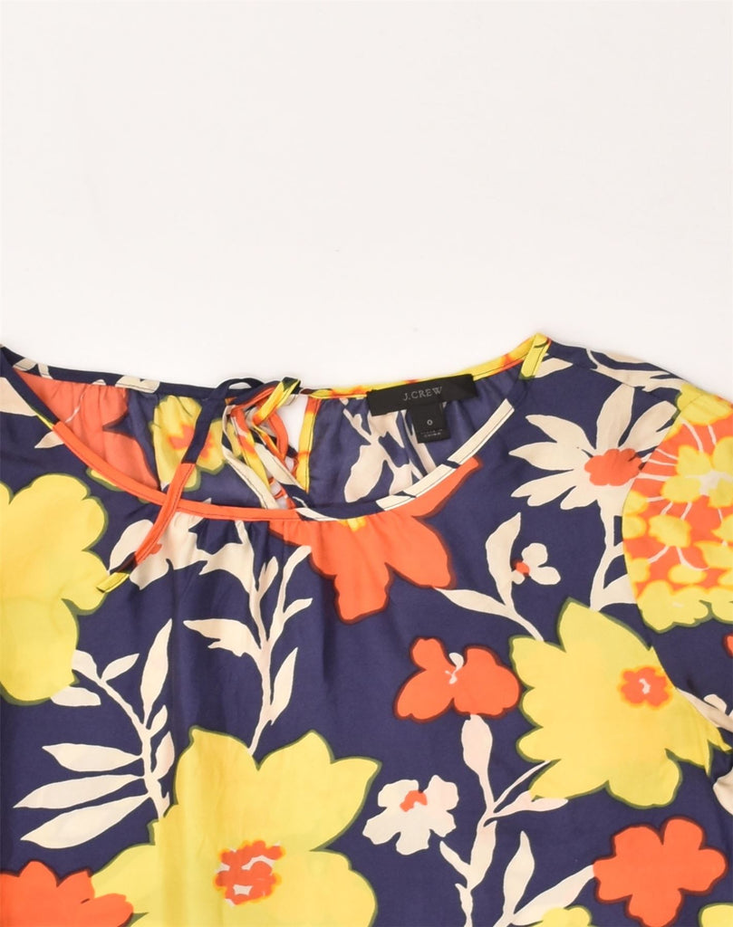 J. CREW Womens Oversized Blouse Top US 0 XS Multicoloured Floral Silk | Vintage J. Crew | Thrift | Second-Hand J. Crew | Used Clothing | Messina Hembry 