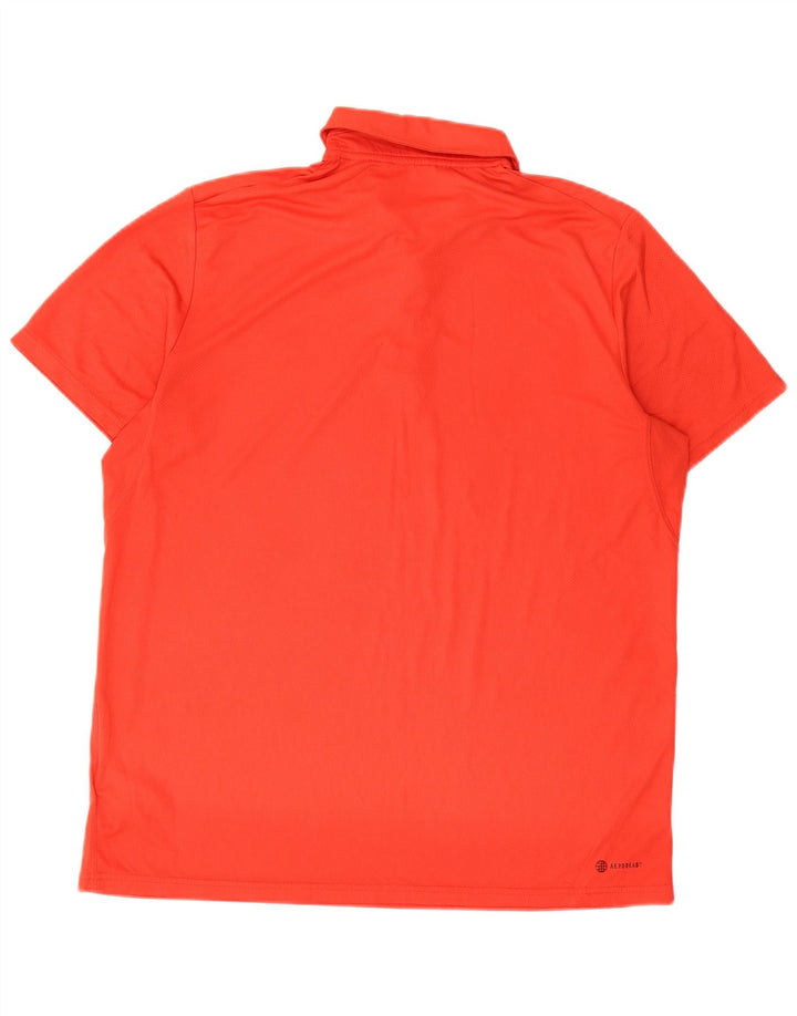 Adidas Mens Polo Shirt Large Red Polyester