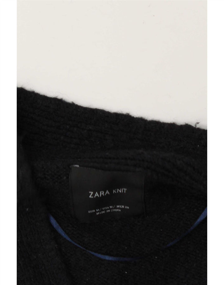 Zara Womens Open Cardigan Sweater UK 14 Medium Navy Blue
