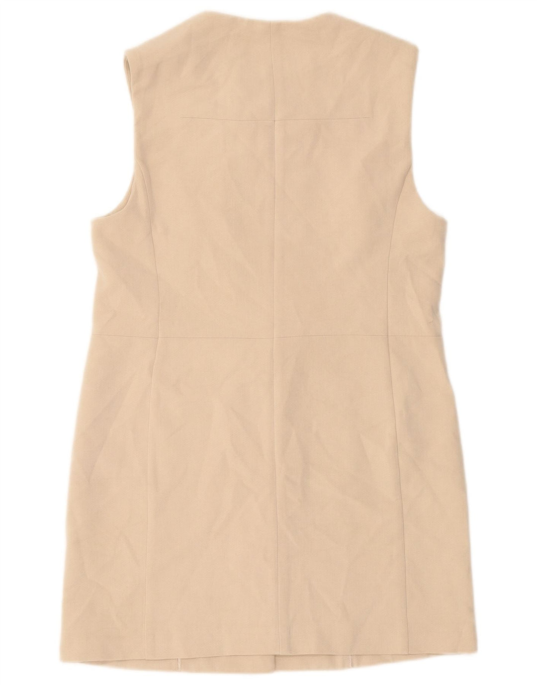 Marks & Spencer Womens Longline Sleeveless Blazer Jacket UK 10 Small Beige