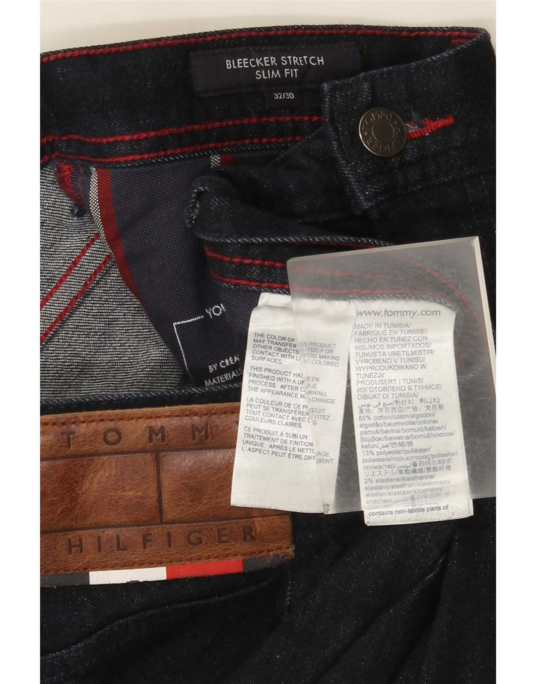 Tommy Hilfiger Mens Bleecker Slim Jeans W32 L30 Navy Blue Cotton