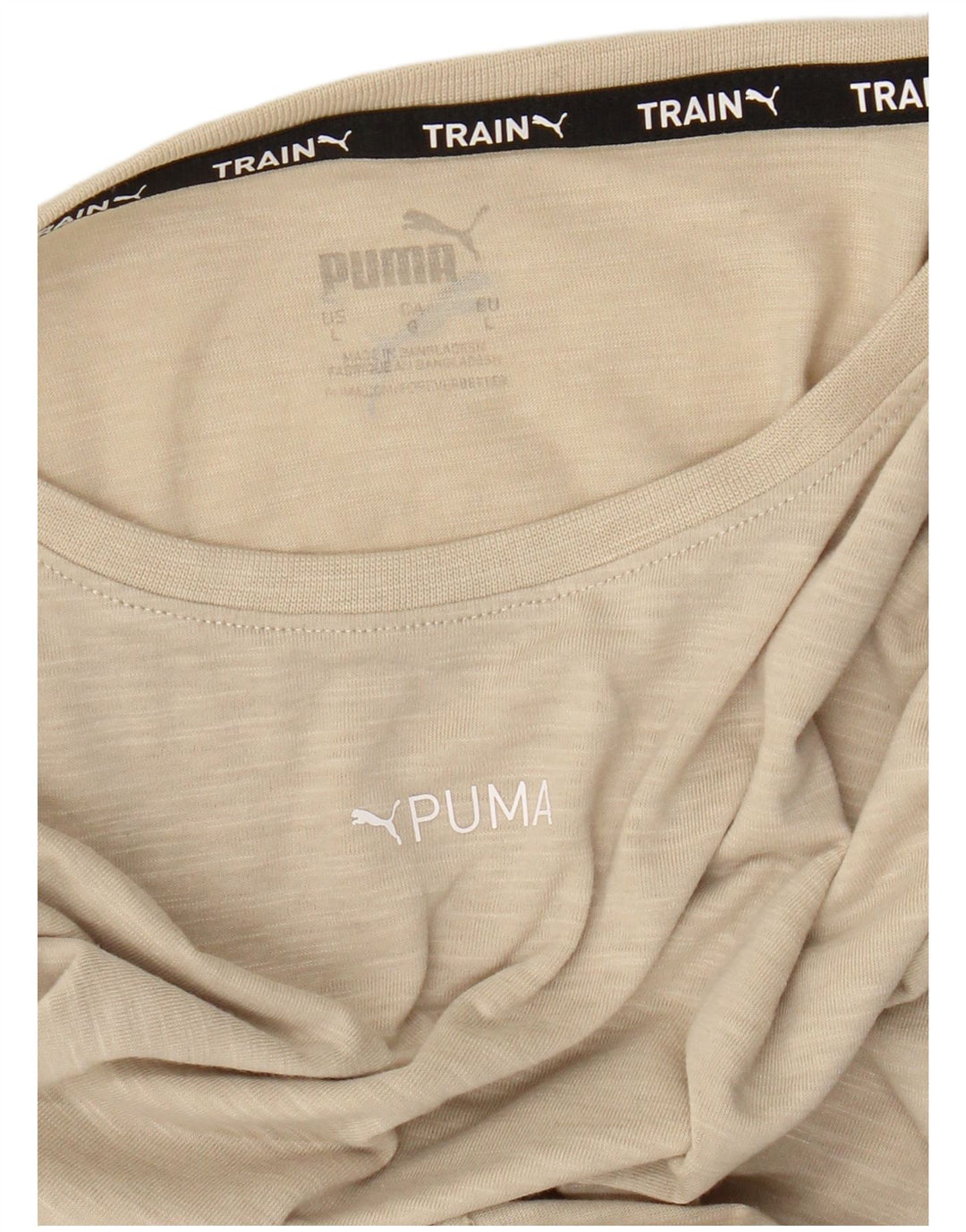 Puma Mens T-Shirt Top Large Beige Flecked