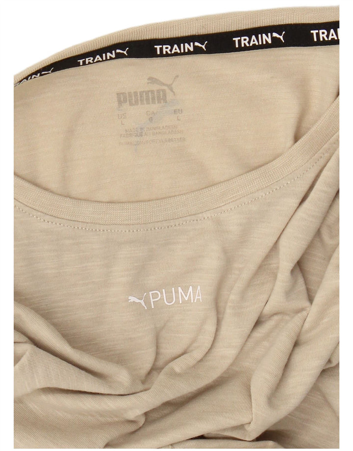 Puma Mens T-Shirt Top Large Beige Flecked