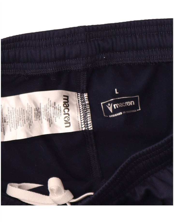 Macron Mens Tracksuit Trousers Joggers Large  Navy Blue Polyester