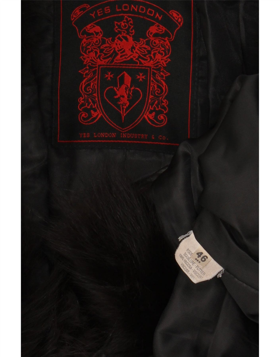 VINTAGE Womens Leather Coat IT 46 Large Black Leather