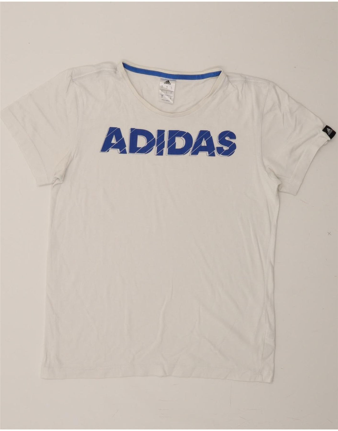 ADIDAS Mens Graphic T-Shirt Top Small White Cotton Vintage Adidas and Second-Hand Adidas from Messina Hembry 