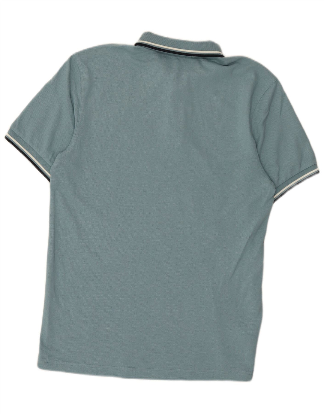 Fred Perry Mens Polo Shirt Medium Blue Striped Cotton