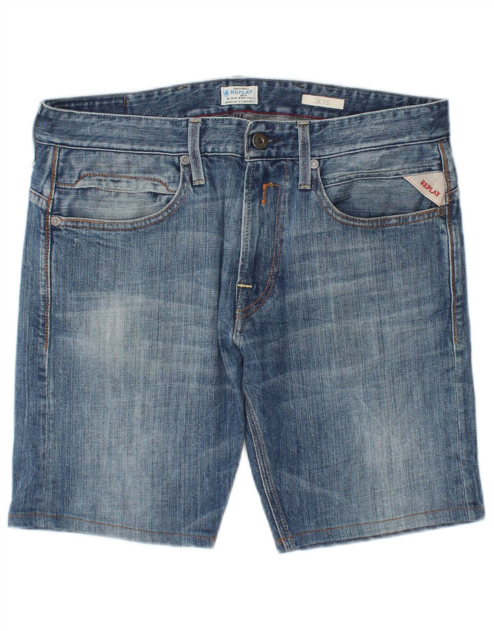 Replay Mens Jeto Denim Shorts W32 Large Blue