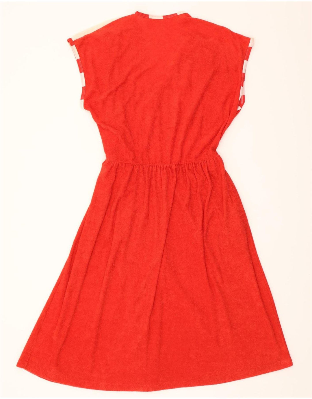 VINTAGE Womens Sleeveless Wrap Dress UK 12 Medium Red Vintage Vintage and Second-Hand Vintage from Messina Hembry 